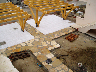 posa pavimento posto auto in pietra naturale